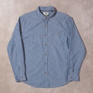 Vissla Men's Blue Chambray Long Sleeve Button Up Casual Shirt Size Large Surf